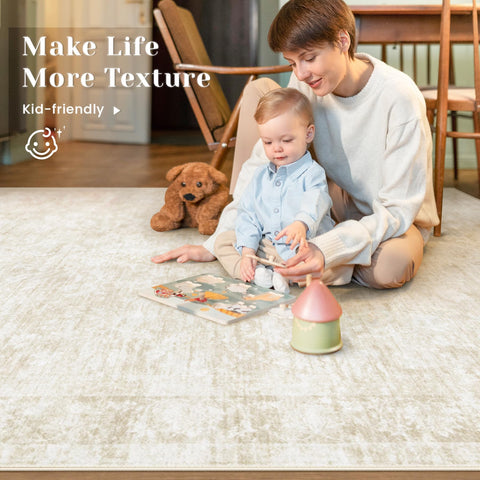 Losbulake anti-slip backing rug stays secure on smooth floors