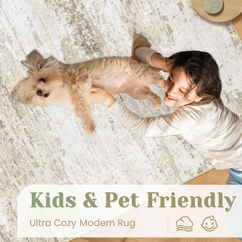 Machine washable Losbulake rug simplifies cleaning after spills.