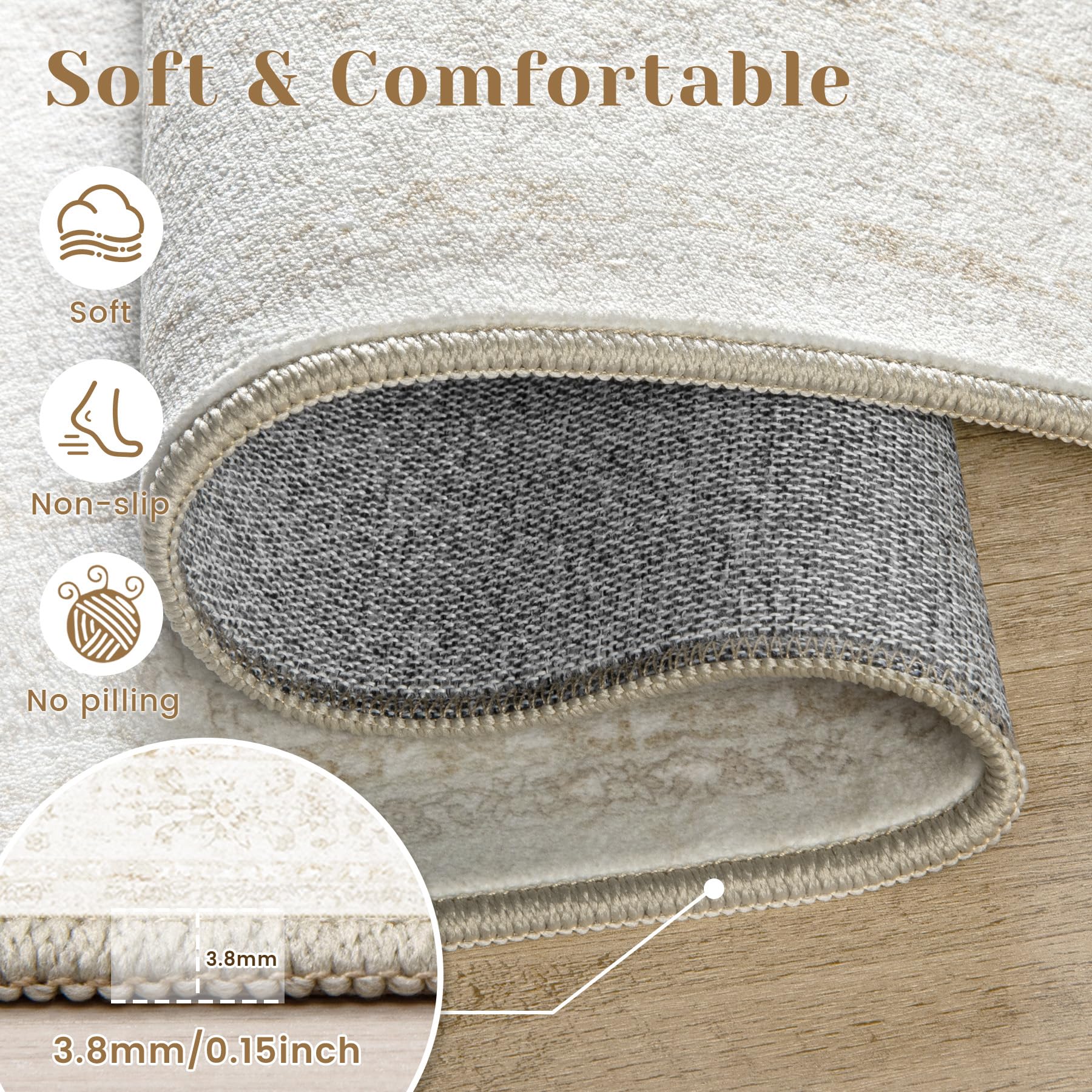 Losbulake washable rug easy cleaning after spills and daily dirt.