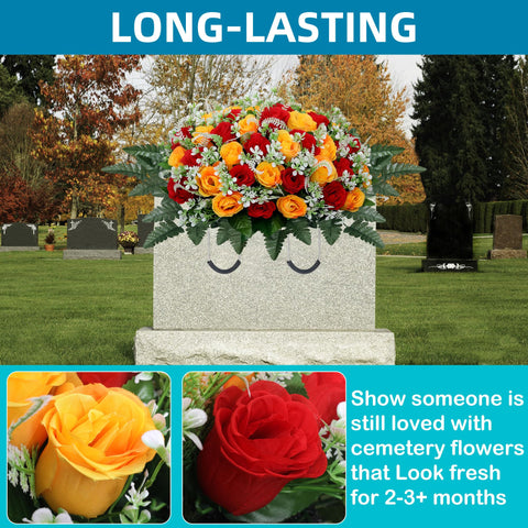 LOSFOTBO easy installation helps you place flowers quickly on a headstone.
