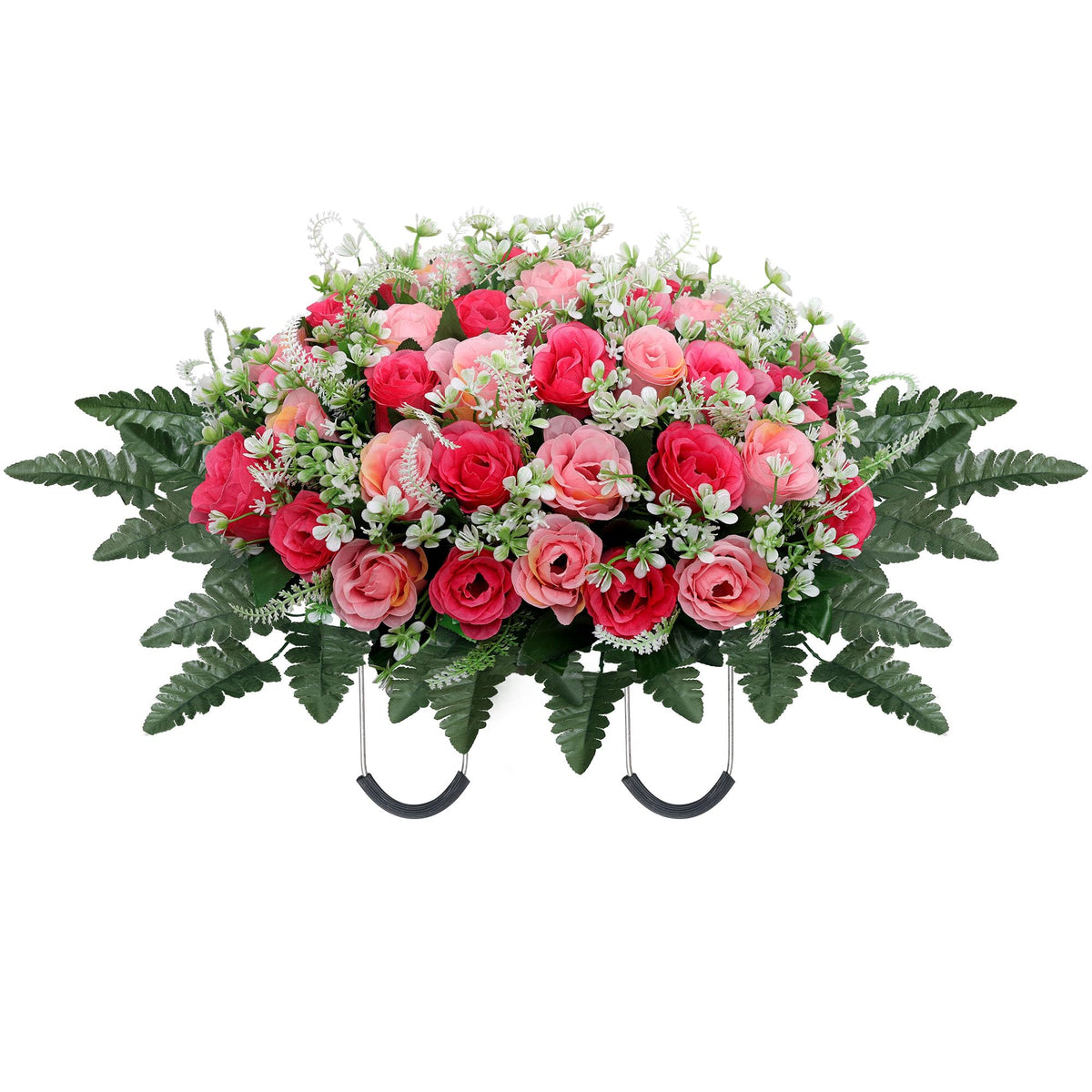 LOSFOTBO headstone saddle pink front view shows durable cemetery decor