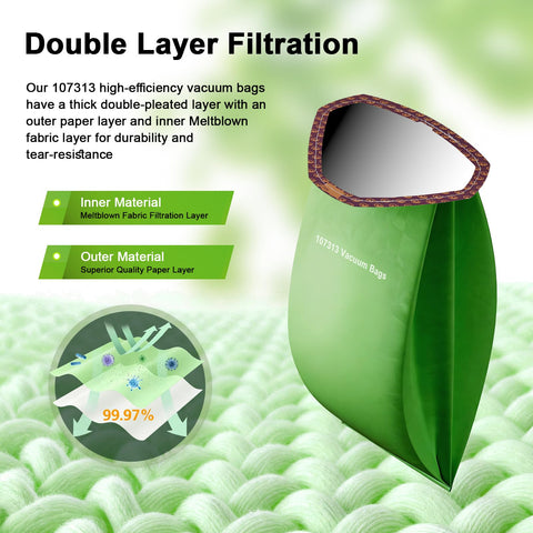 LOSKLENO 107313 anti-leak design helps prevent dust escape during disposal.