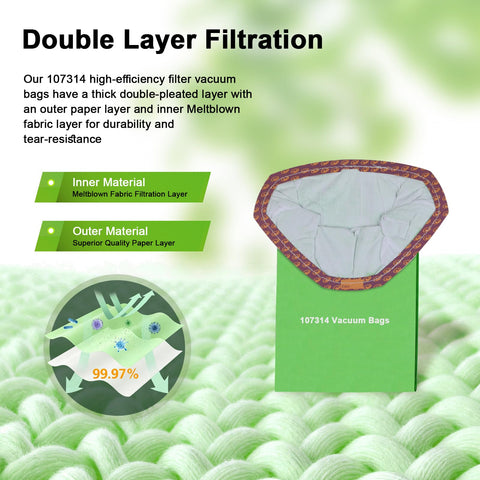LOSkleno 107314 bags efficiently capture pet hair and dust.