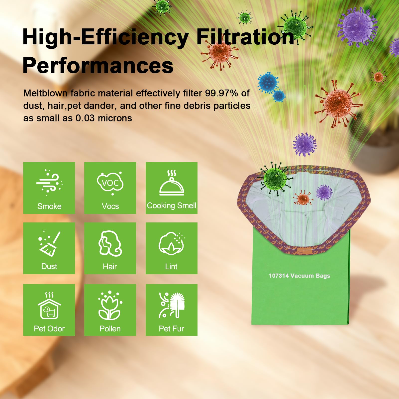LOSkleno premium 2-layer material strengthens durability and filtration.