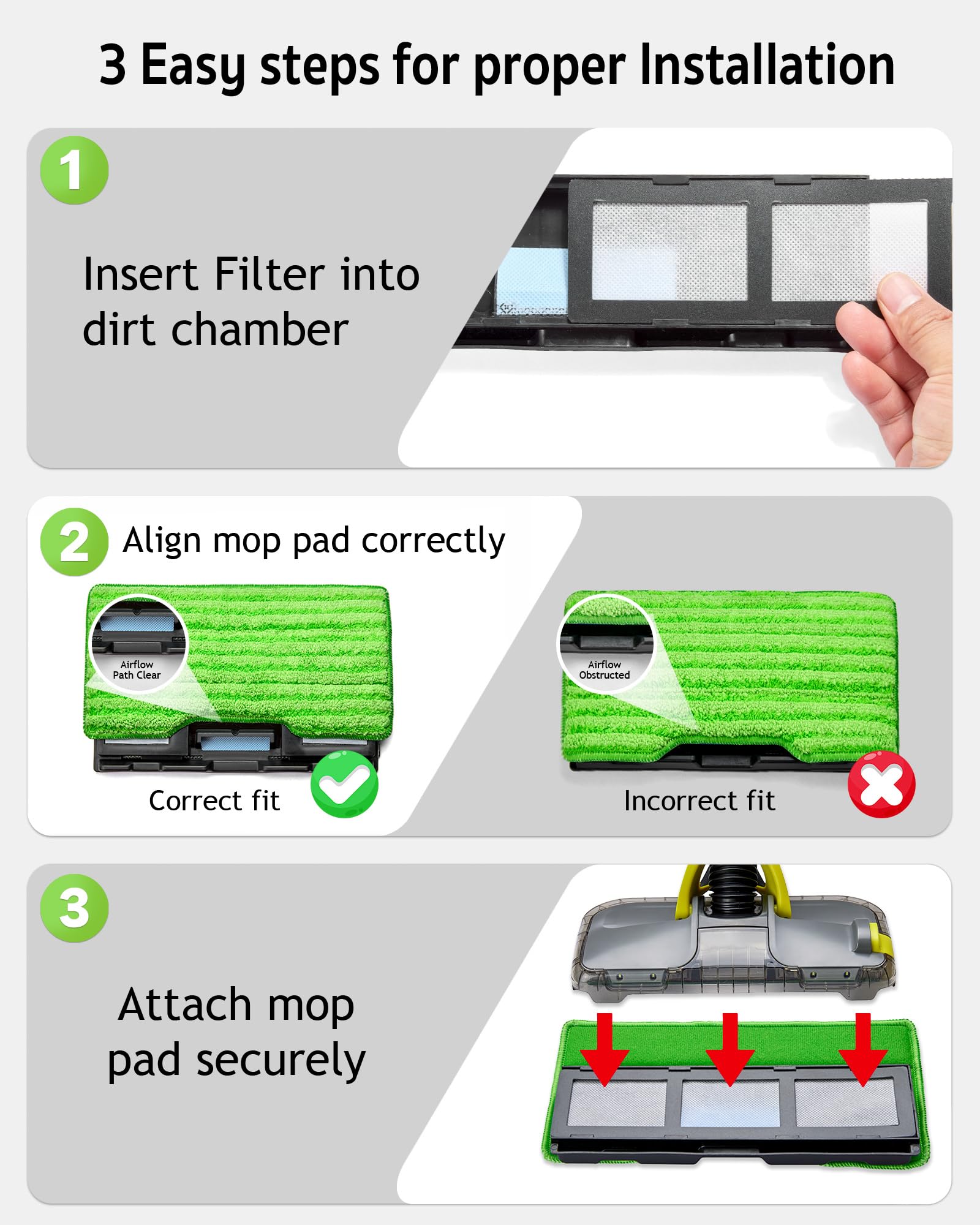 LosKremari pad-1 provides effective wet mopping for spills.