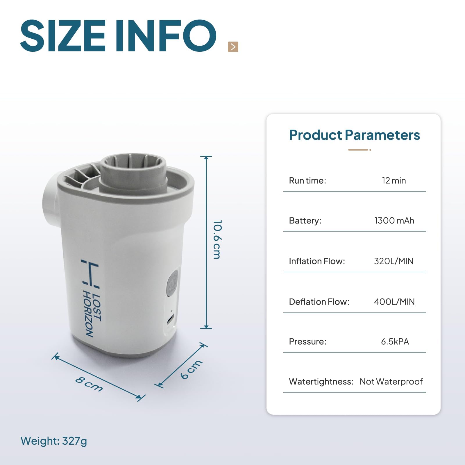 Lost Horizon air pump demonstrates fast deflation for quick mattress packing.
