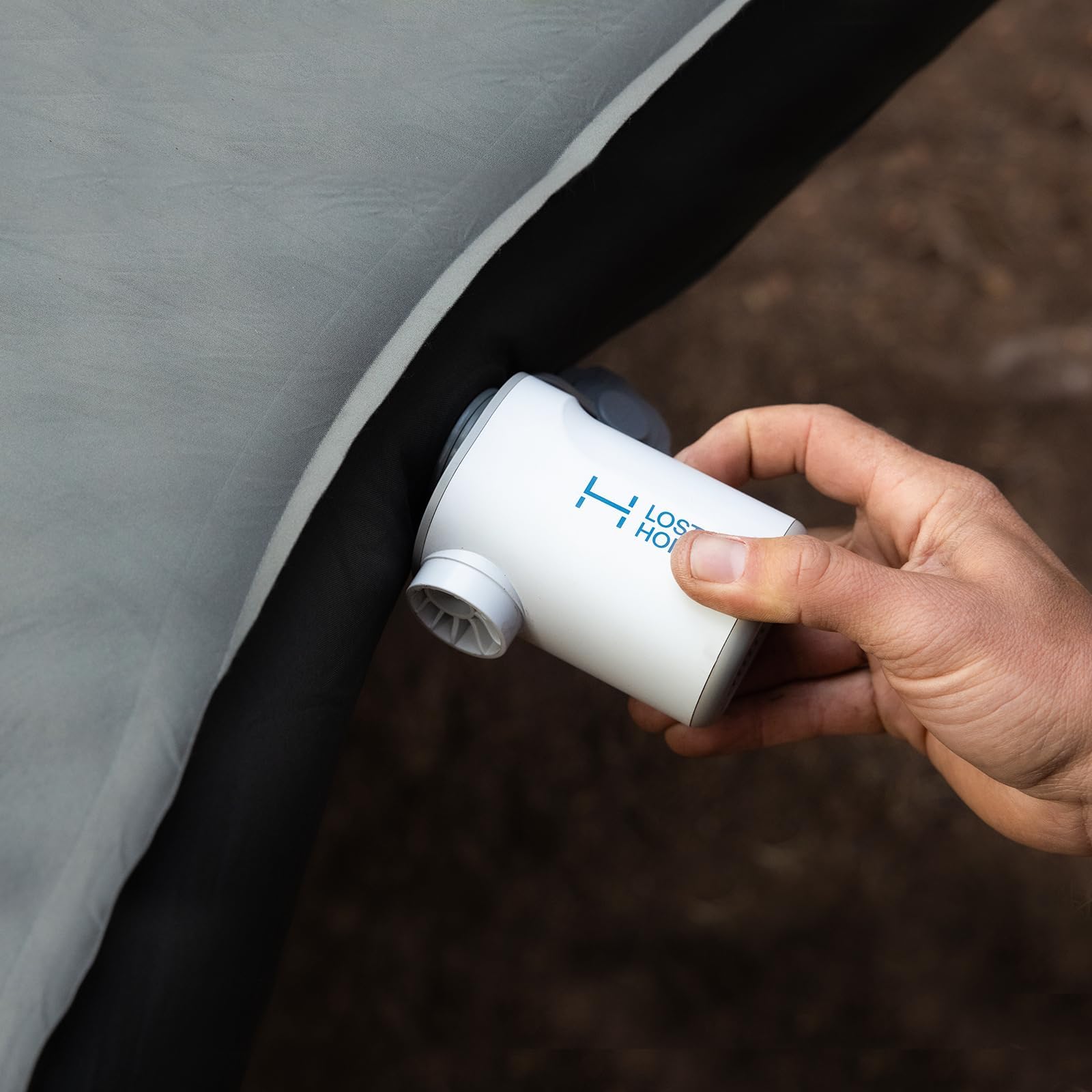 Lost Horizon air pump supports easy mattress care at home or outdoors.