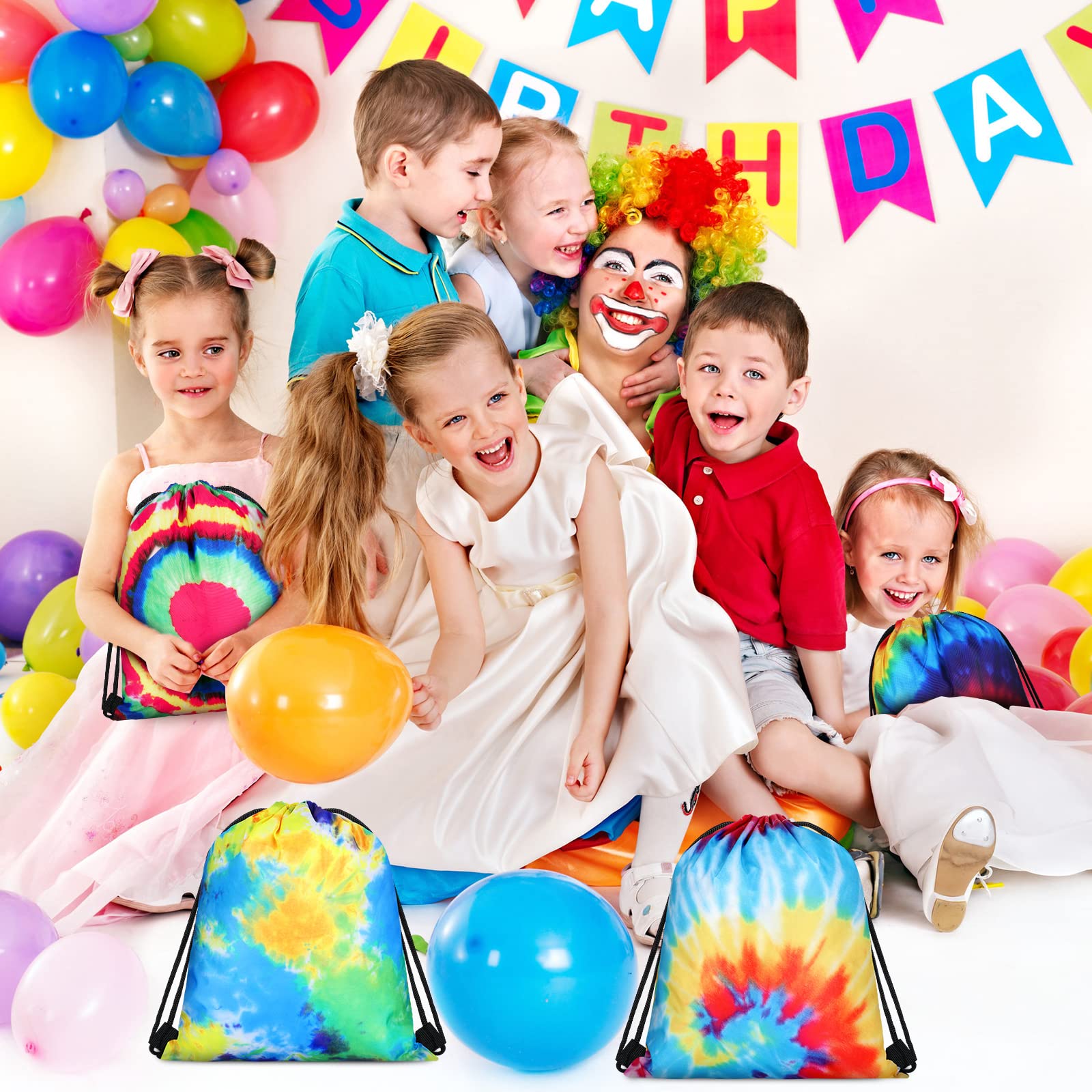 Lothee drawstring bags world map design vibrant colors for memorable party decor