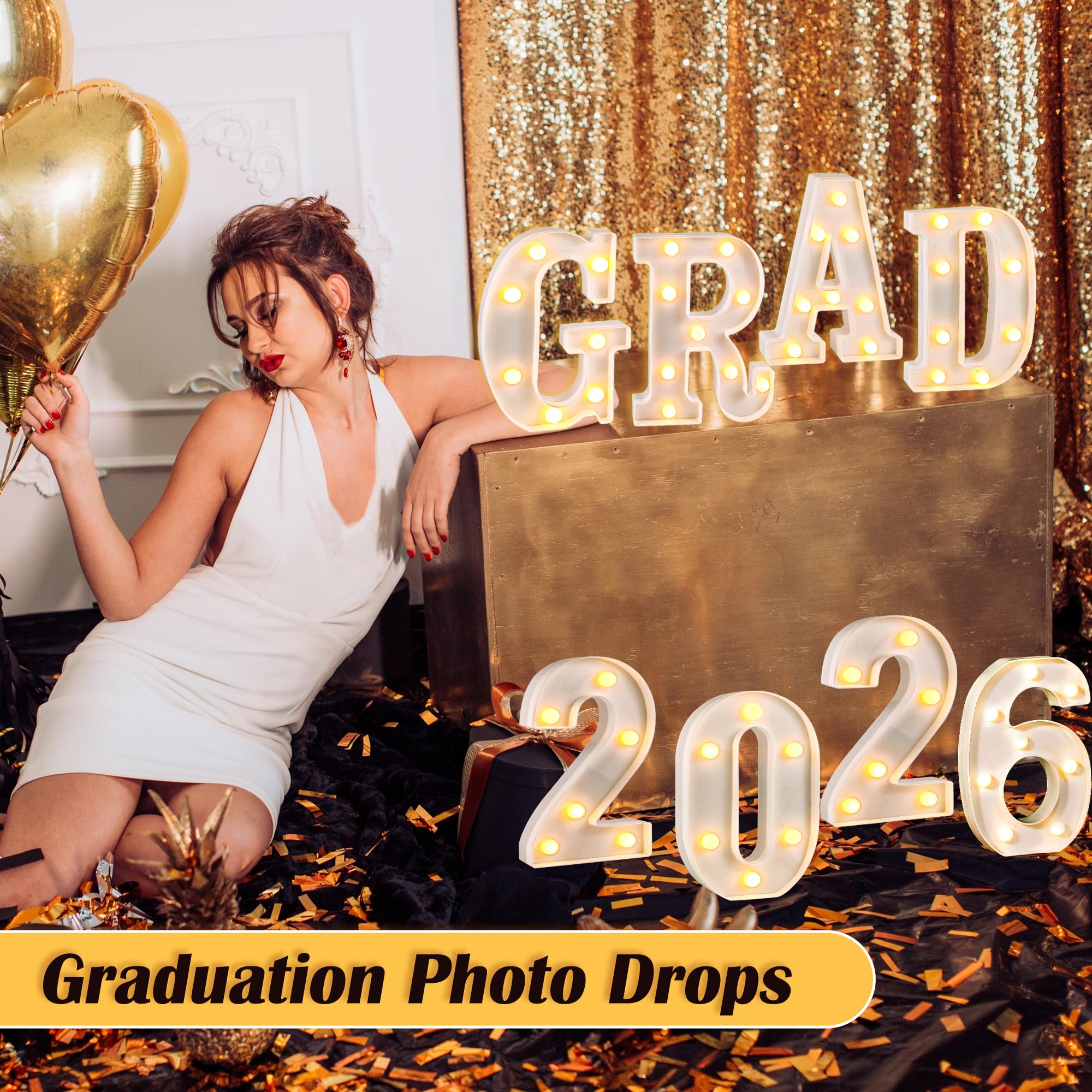 Lotus Hills GRAD 2026 letters wall-mount-ready for easy decor.