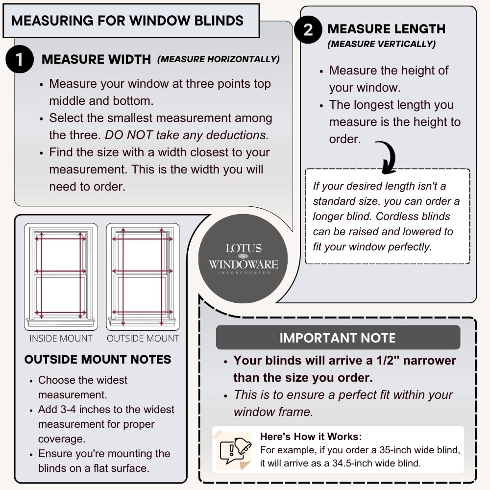 Lotus and Windoware cordless 2in faux wood blind includes hardware and valance