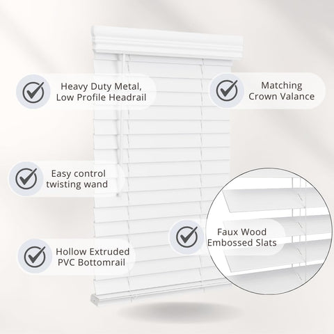 Lotus and Windoware cordless 2in faux wood blind side tilt for privacy control