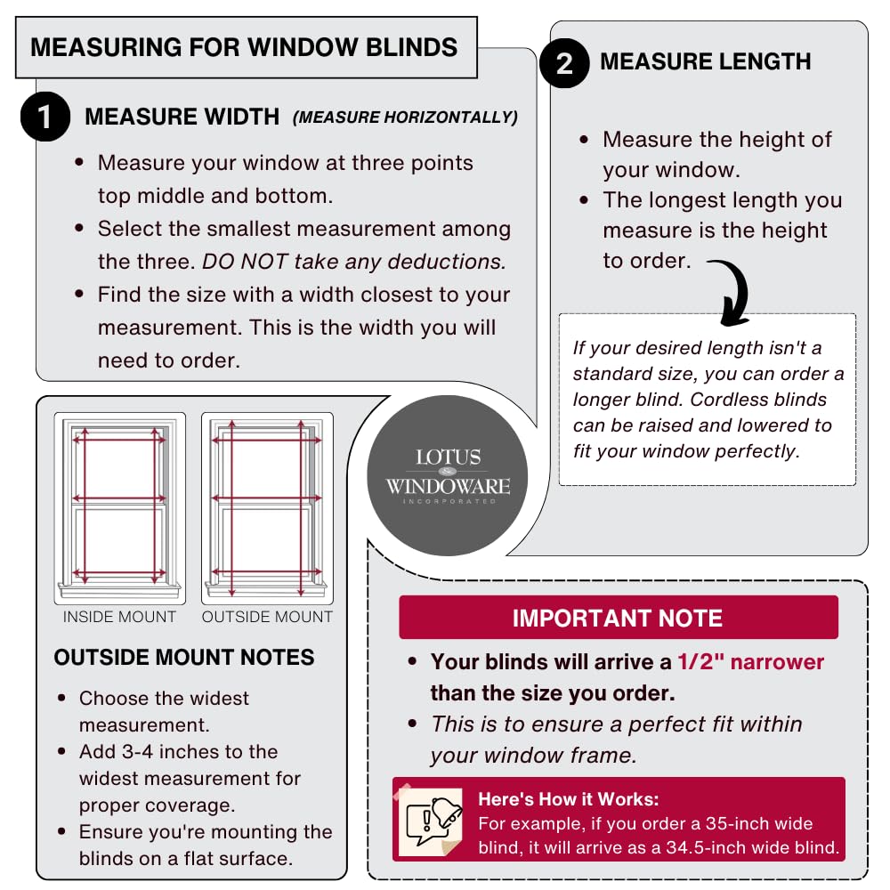 Lotus & Windoware moisture-resistant 2-inch slats suitable for kitchen or bath