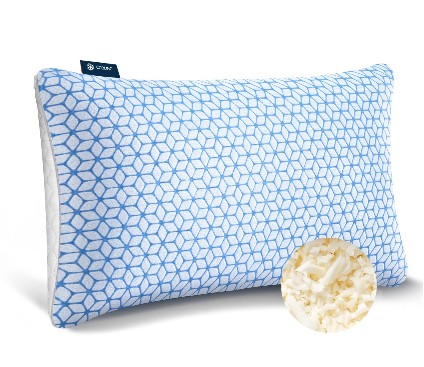 Love Attitude king pillow front view shows supportive loft for neck comfort.