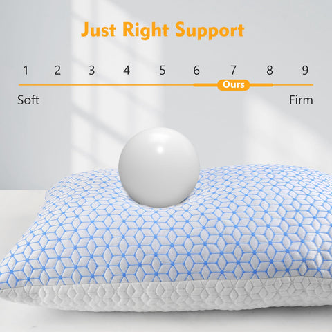 Love Attitude pillow suitable for back and stomach sleepers with adaptable height.