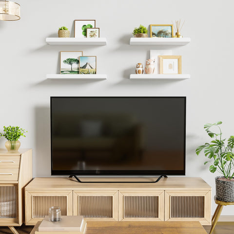 Love-KANKEI white floating shelves set of 4 — right side view