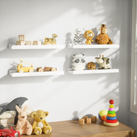 Love-KANKEI white floating shelves set of 4 — top view