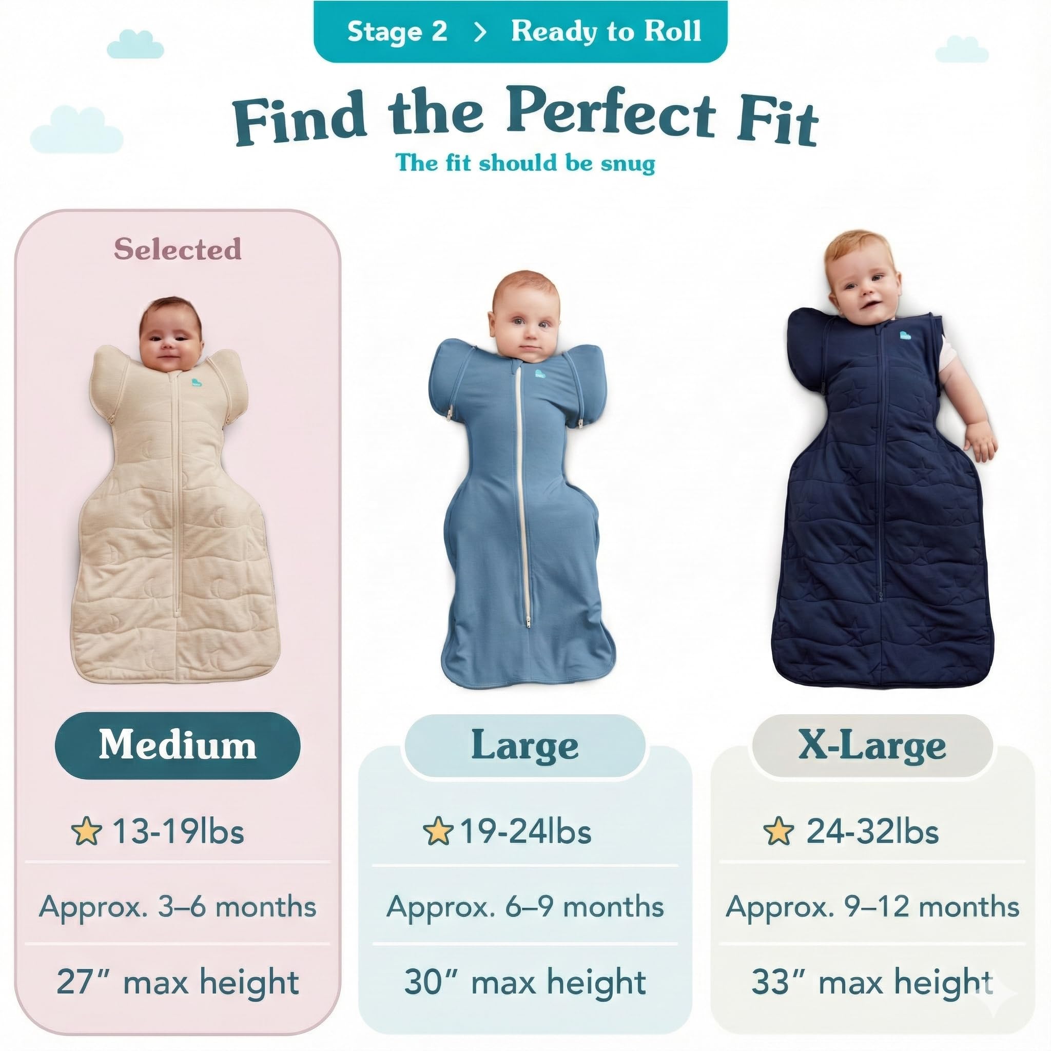 Love to Dream fabric stretch shown ensuring snug arms-up fit while hips stay free.
