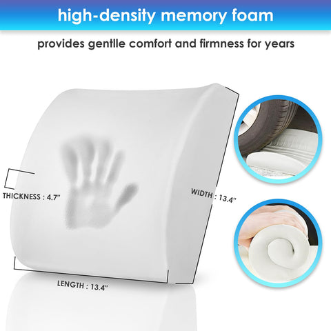 LOVEHOME lumbar pillow car-back-curve secure fit prevents slipping during driving.