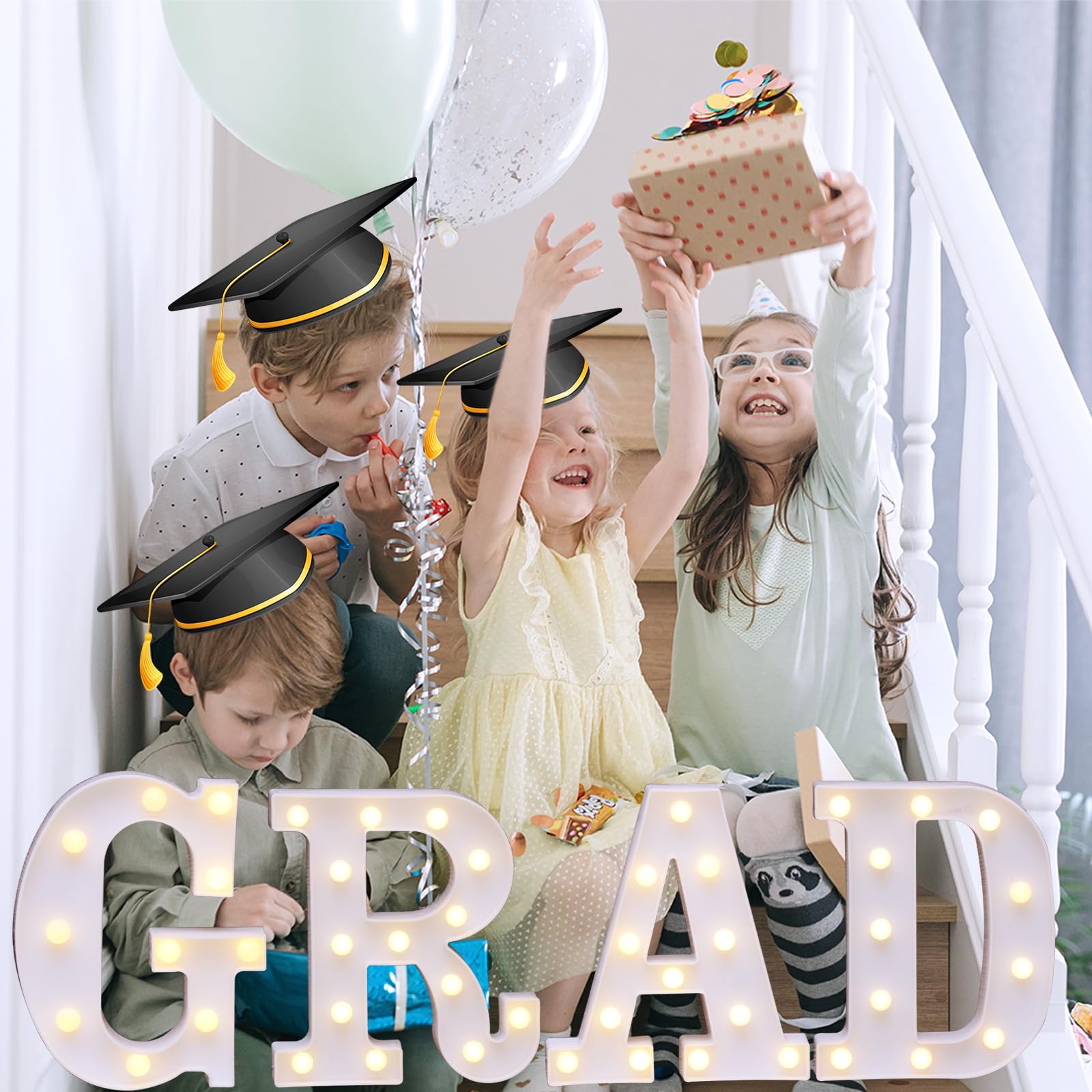 Lovelite GRAD letters powered by batteries for portable party setups