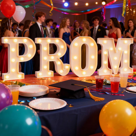 Lovelite marquee letters with back hanging holes for wall display.