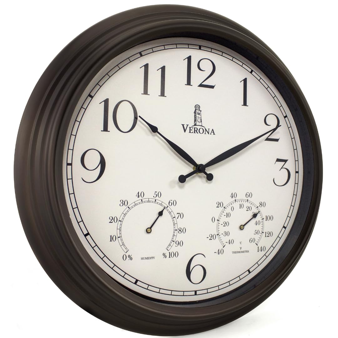Lovely Home Essentials 18in outdoor clock dial for clear viewing from a distance.