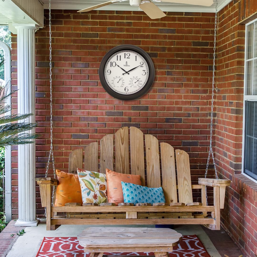 Lovely Home Essentials indoor-outdoor clock suits walls and patios with easy setup.