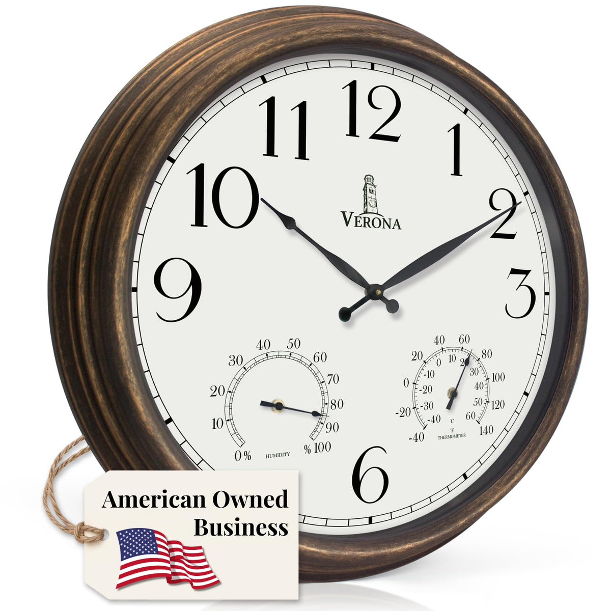 Lovely Home Essentials outdoor clock with thermometer and hygrometer for clear patio readings