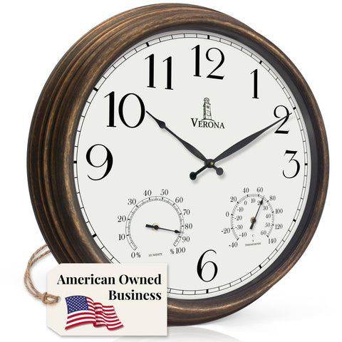 Lovely Home Essentials outdoor clock with thermometer and hygrometer for clear patio readings