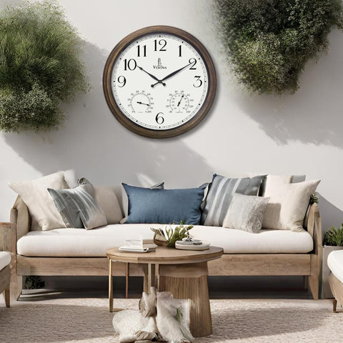 Lovely Home Essentials indoor-outdoor clock suitable for multiple spaces