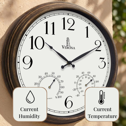 Lovely Home Essentials weatherproof outdoor clock designed for rain and sun