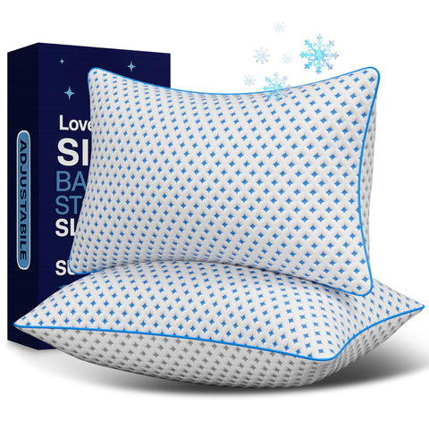 LOVELYREST memory foam pillow 2-pack with adjustable loft for personalized comfort