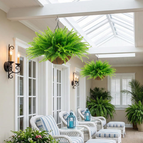 Lovemoon 24-leaf fern detail adds natural ambience in a decorative display.