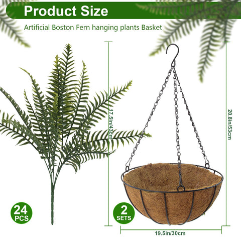 Lovemoon artificial ferns close up leaves look natural and maintenance-free