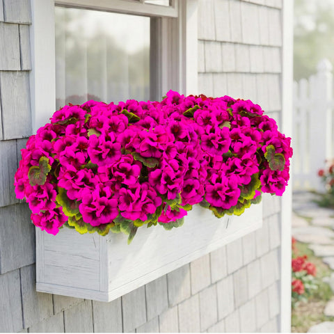Lovemoon artificial geranium UV resistant for outdoor use.
