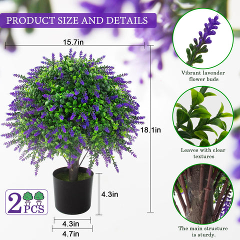 Realistic Lovemoon lavender topiary for entryway flair and charm