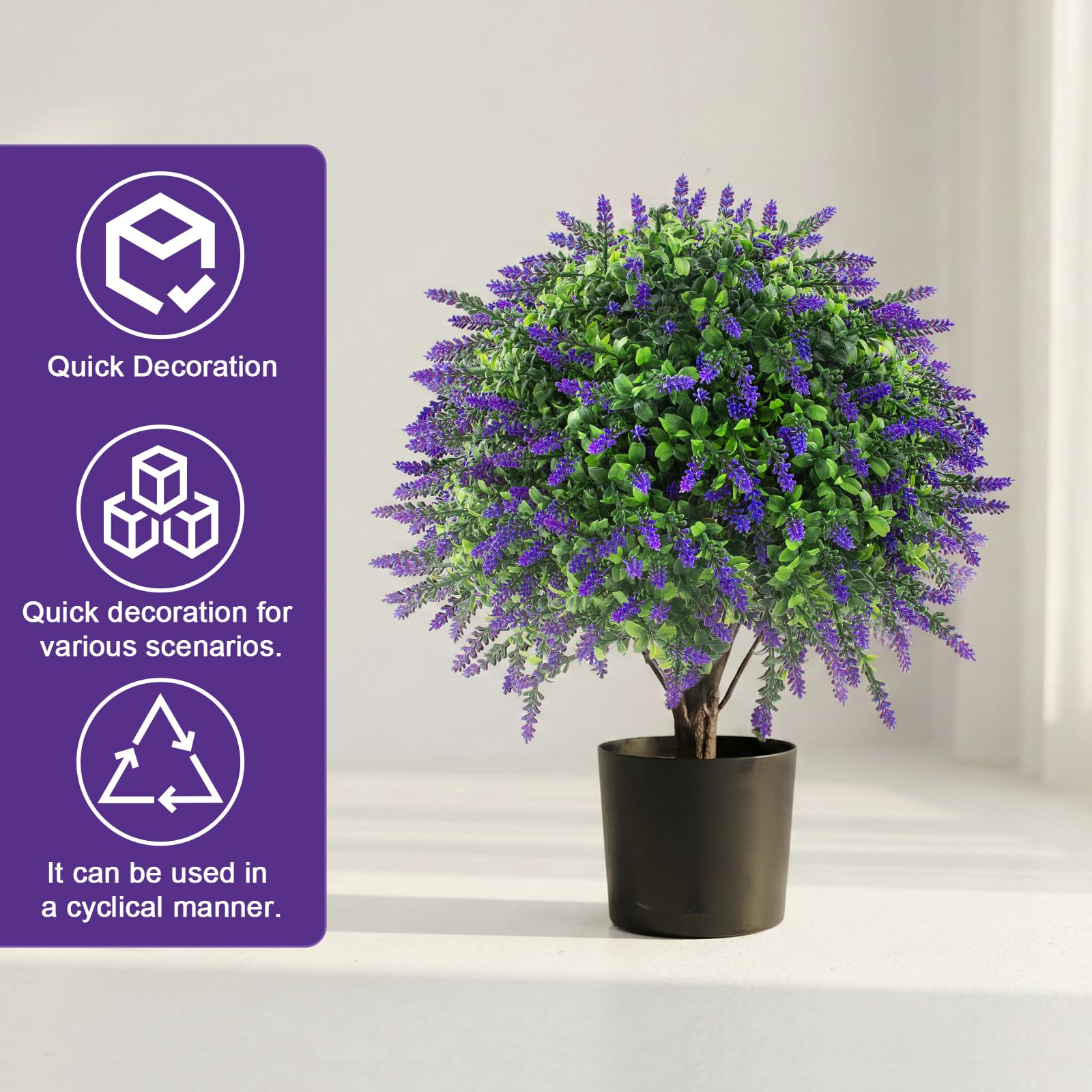 Lovemoon lavender topiary ball enhances garden setup with realistic maintenance-free beauty