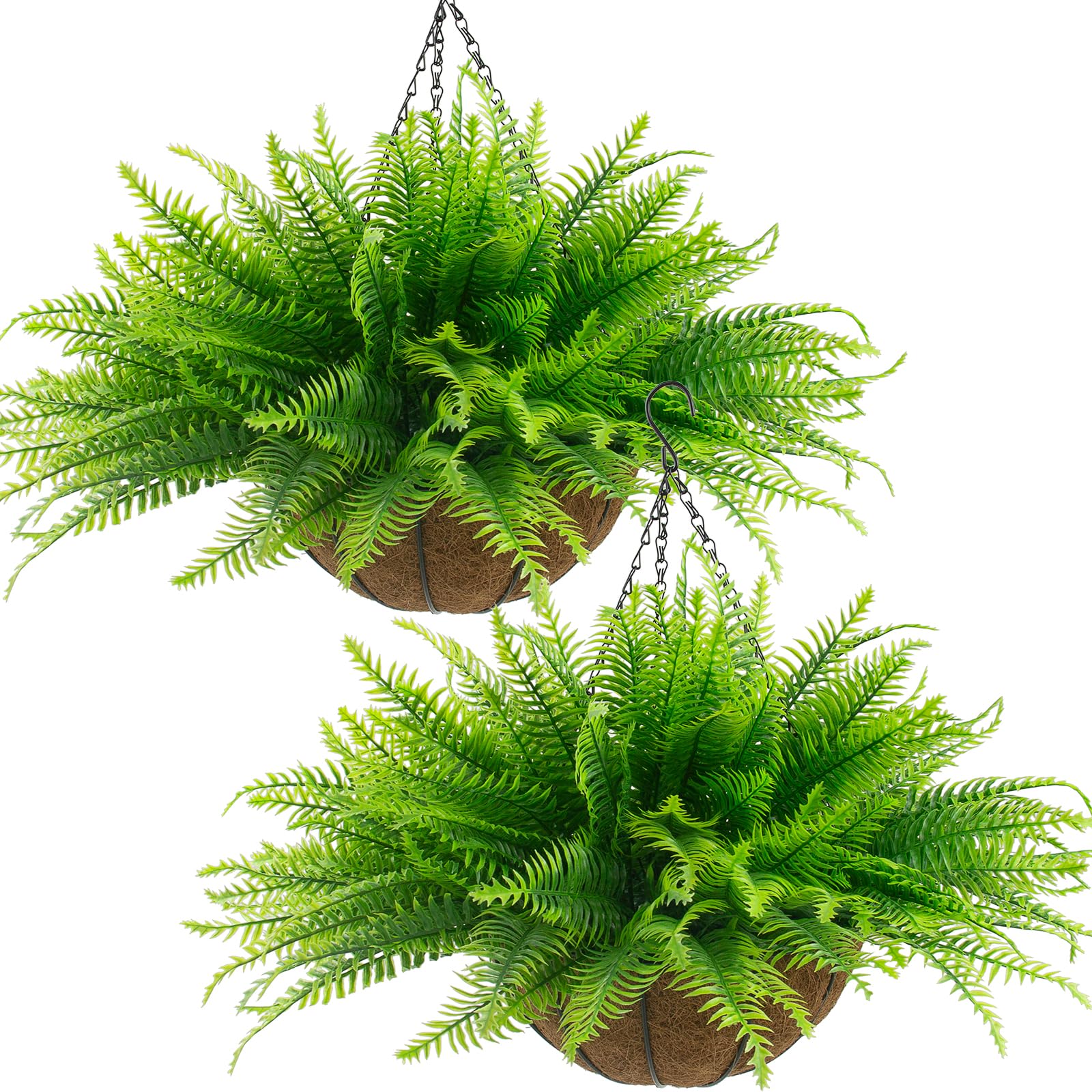 Lovemoon fake ferns in a basket closeup showing lifelike detail for easy decor.