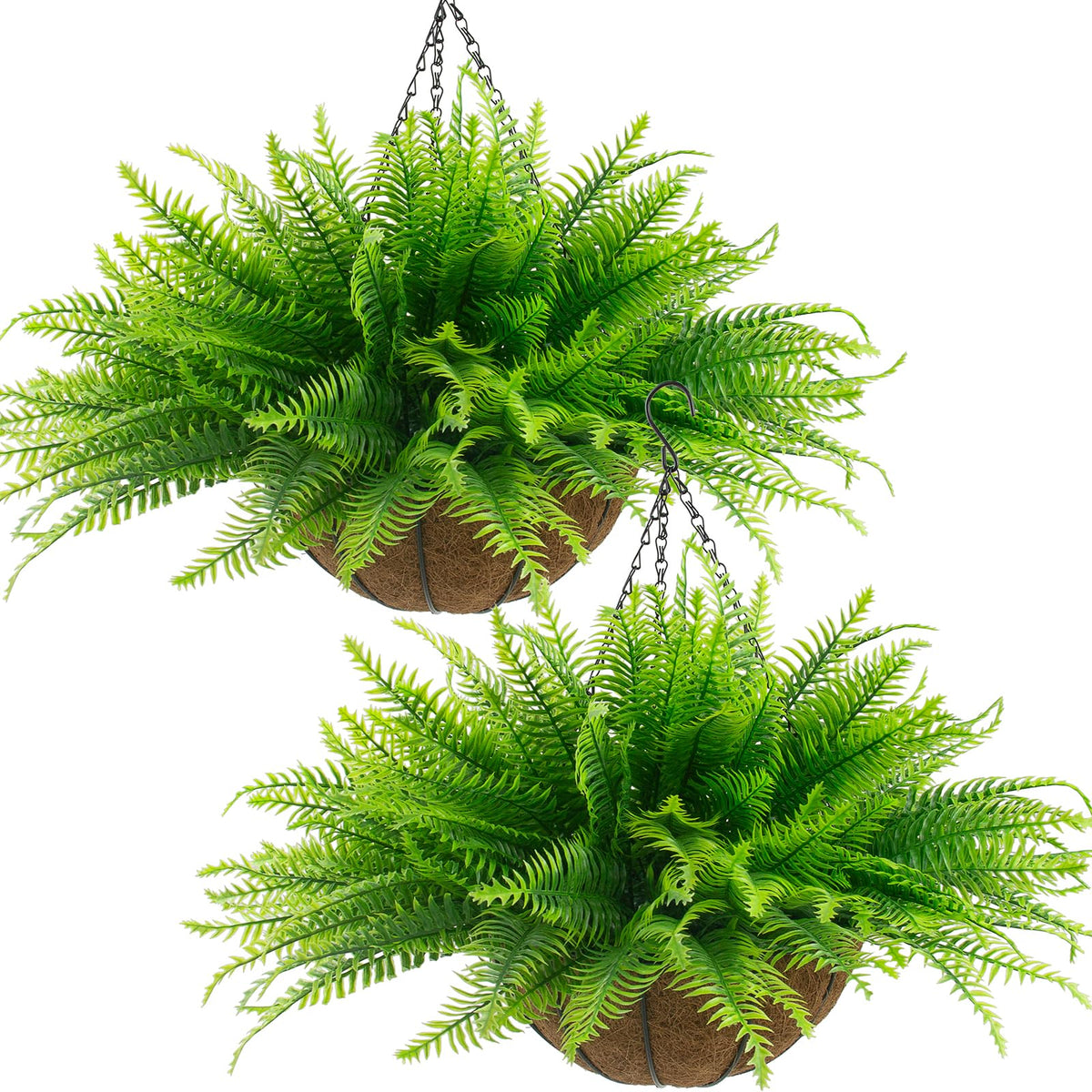 Lovemoon fake ferns in a basket closeup showing lifelike detail for easy decor.