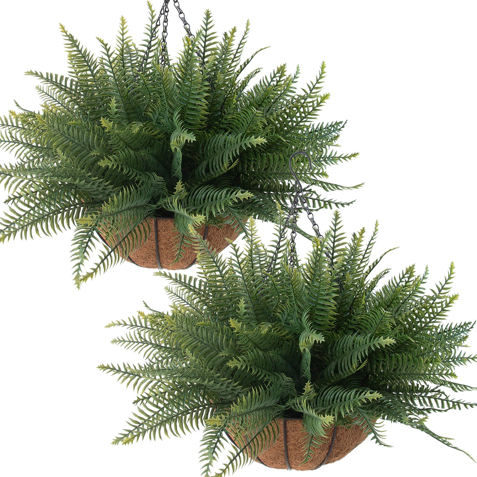 Lovemoon fake ferns hanging basket setup for quick outdoor decor