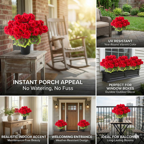 Lovemoon geranium potted flower arrangement ideal for windowsills and tabletops.