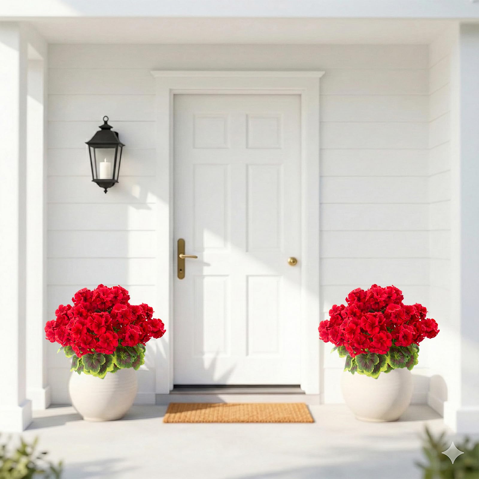 Lovemoon 19-inch geraniums withstand sun and rain, keeping color vibrant.