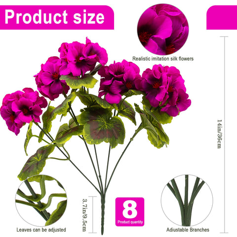 Lovemoon rose red geraniums silk petals for vibrant indoor arrangements.
