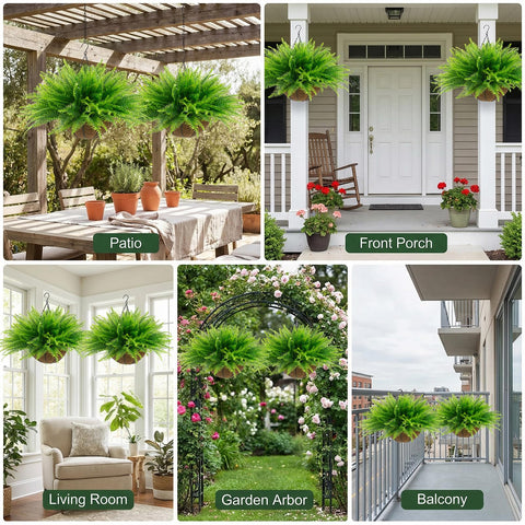 Lovemoon indoor-outdoor porch decor with lush ferns for versatile spaces.