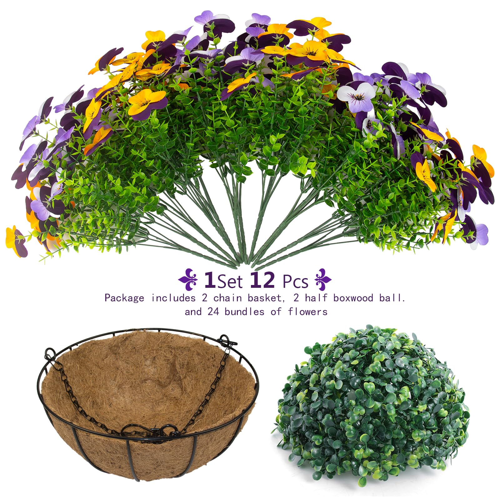 Lovemoon pansy baskets enhance curb appeal on patios and entryways.