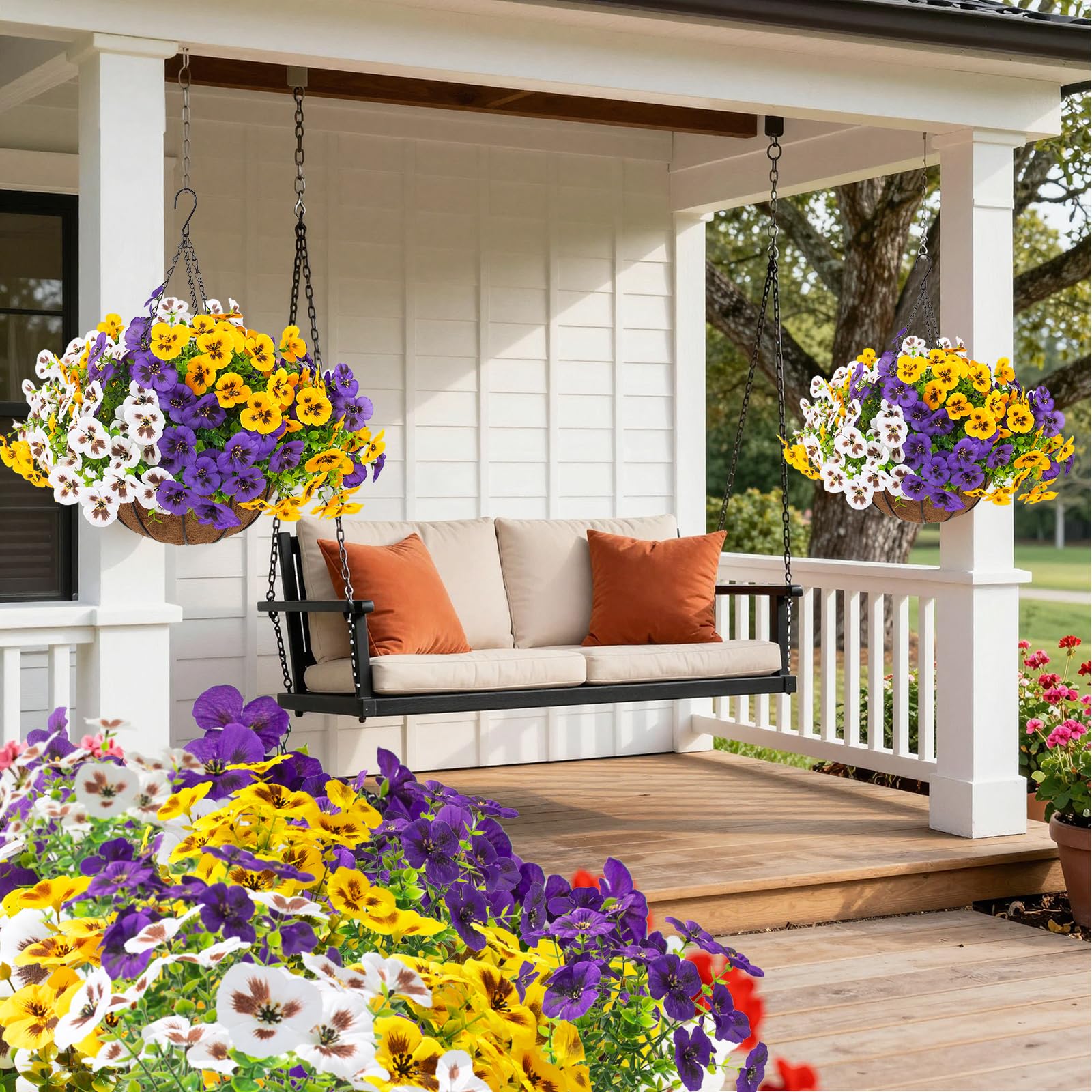 Lovemoon pansy baskets easy to assemble in minutes