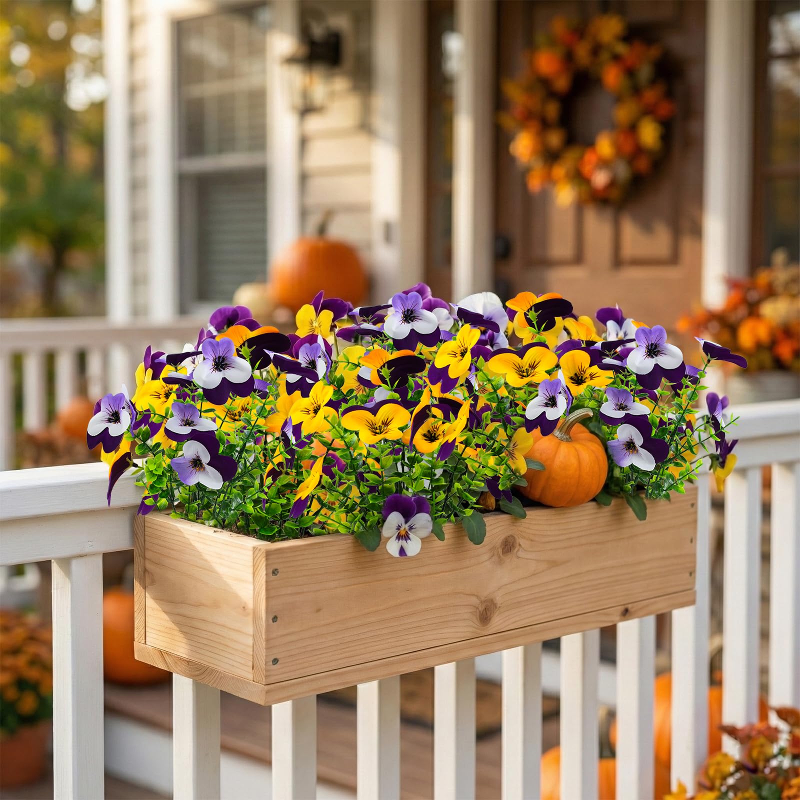 Lovemoon lifelike pansies for indoor vignettes and shelf displays