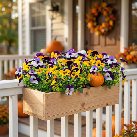 Lovemoon lifelike pansies for indoor vignettes and shelf displays