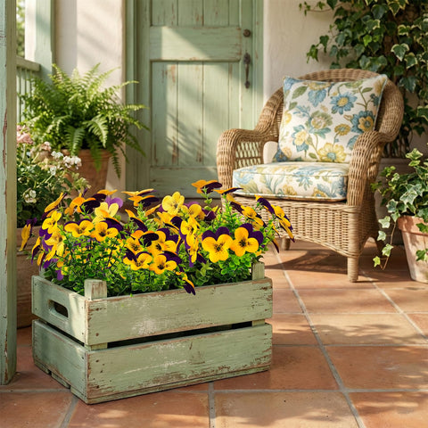 Lovemoon artificial pansy petals maintain bright color in sun and rain