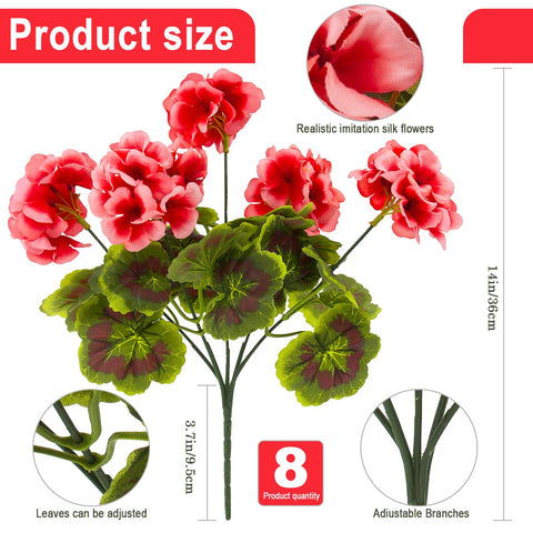 Lovemoon silk geranium leaves with dual‑color veins for realism