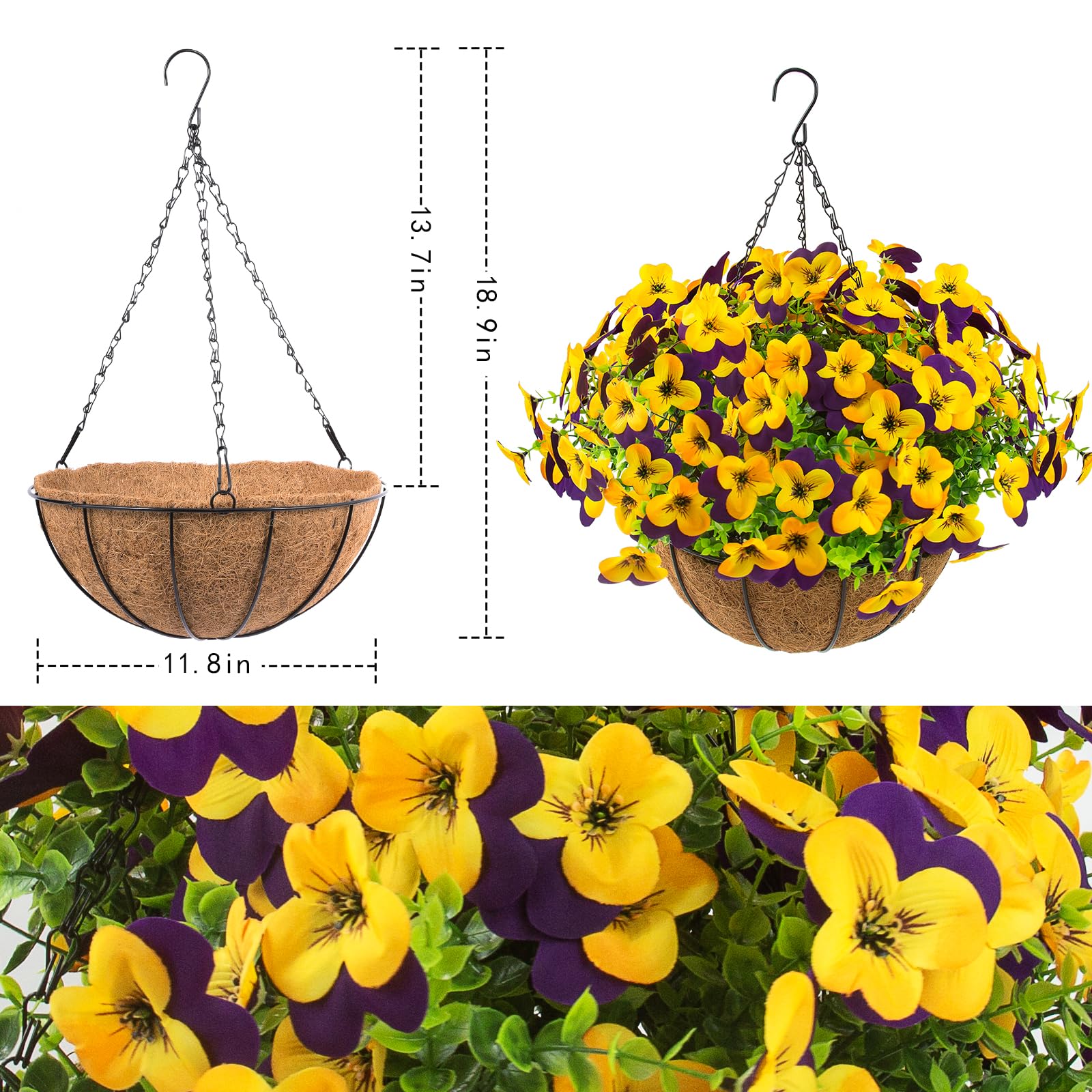 Lovemoon silk-pansy-flowers-24-pcs for full, realistic spring color without watering